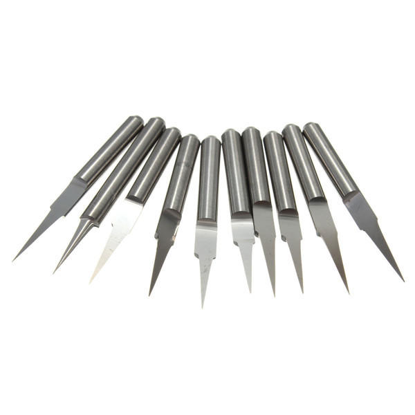 Carbide PCB Engraving Bits - 10Pcs 0.2mm 10 Degree - 3.175mm CNC Router Tool - Image 2